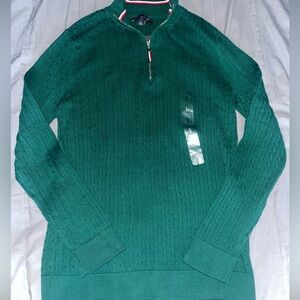 Tommy Hilfiger Forest Green Zip-Up Sweater